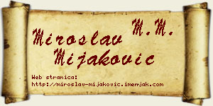 Miroslav Mijaković vizit kartica